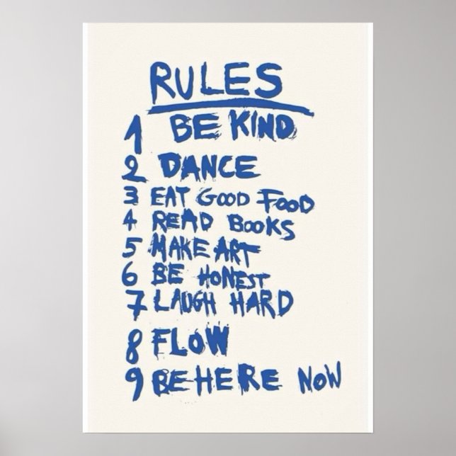 Life Rules – Be Kind, Dance, Laugh Hard” Poster (Front)