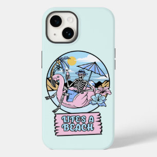 Life’s a Beach Skeleton Flamingo Float Case-Mate iPhone 14 Case