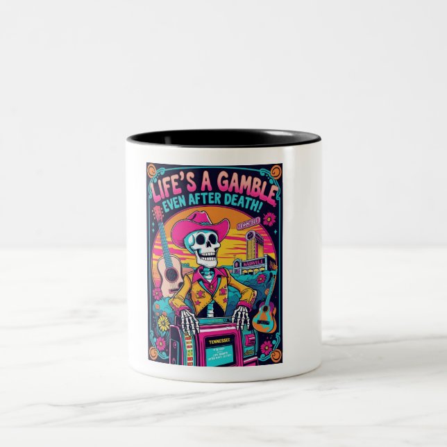 Life’s a Gamble – Psychedelic Cowboy Two-Tone Coffee Mug (Center)
