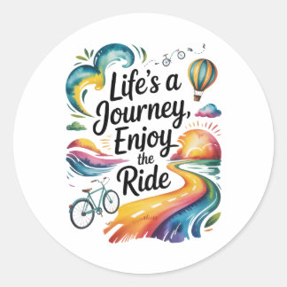 Life’s a Journey Enjoy the Ride Inspirational Classic Round Sticker