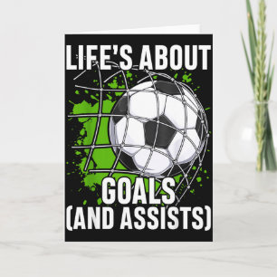 Life’s About Goals And Ists Funny Quote Youth Socc Card
