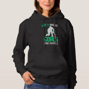 Life´s About Goals Field Hockey Player Youth Kids  Hoodie