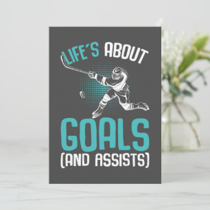 Life´s About Goals Hockey Player Ice Hockey Youth  Invitation