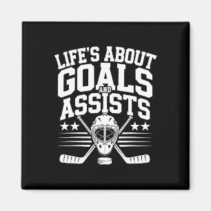 Life´s About Goals Hockey Player Ice Hockey Youth Magnet