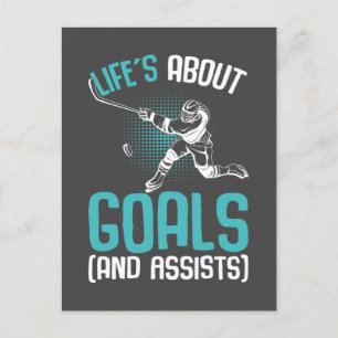 Life´s About Goals Hockey Player Ice Hockey Youth Postcard