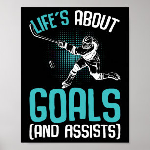Life´s About Goals Hockey Player Ice Hockey Youth  Poster