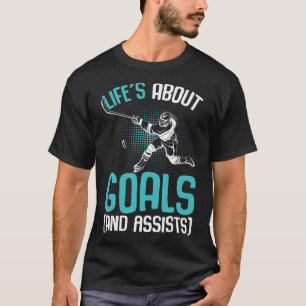 Life´s About Goals Hockey Player Ice Hockey Youth  T-Shirt