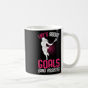 Life´s About Goals Lacrosse Player Youth Girls Kid Coffee Mug