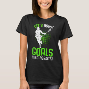 Life´s About Goals Lacrosse Player Youth Men Boys  T-Shirt