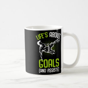 Life´s About Goals Soccer Player Boys Kids Youth Coffee Mug
