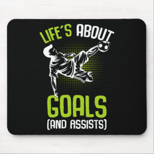 Life´s About Goals Soccer Player Boys Kids Youth Mouse Mat