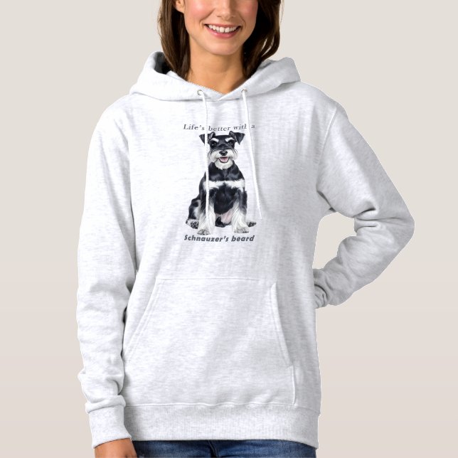 Life’s Better with a Schnauzer Beard – Women’s Coz Hoodie (Front)