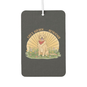 Life�s Golden with a Retriever Cute -Golden design Car Air Freshener