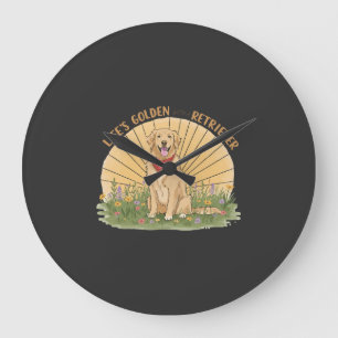 Life�s Golden with a Retriever Cute -Golden design Large Clock