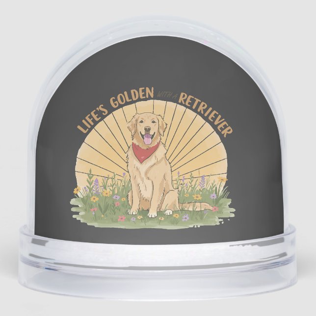 Life�s Golden with a Retriever Cute -Golden design Snowglobe (Front)