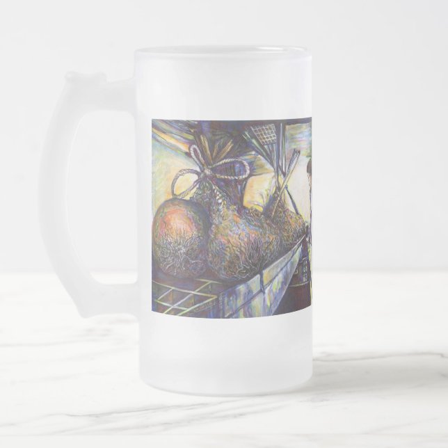 Life’s Hurling Destiny Frosted Glass Beer Mug (Left)