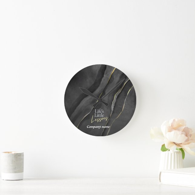 Life’s Little Lessons – Black & Gold Self-Discover Round Clock (Home)