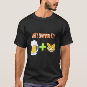Life S Survival Kit Beer Plus Cats Design T-Shirt