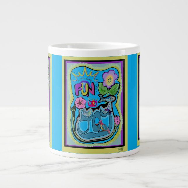 Life’s too short, Have Fun! Whimsical Joy Large Coffee Mug (Front)
