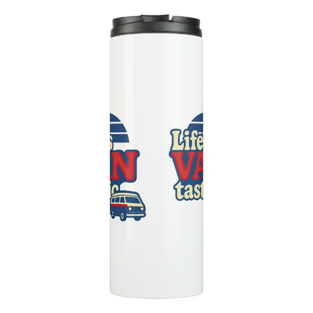 Life’s VANtastic Red Cream Blue Edition Thermal Tumbler (Back)