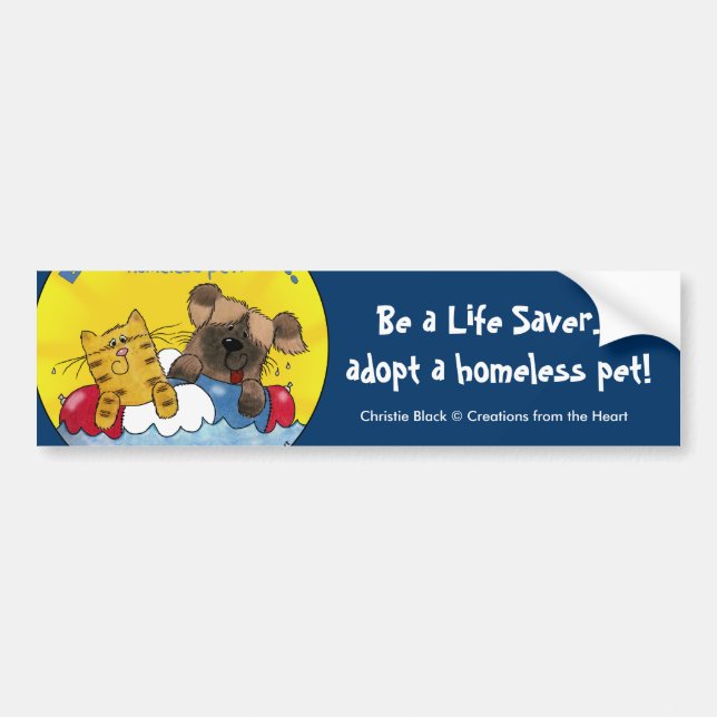 Life Saver- Adopt Homeless Pets Bumper Sticker (Front)