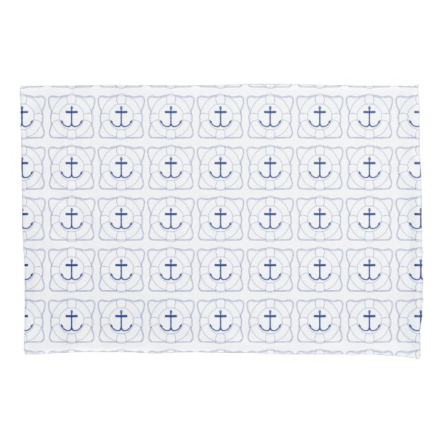 life Saver/Anchor Pillow Case (Dark Print) (Front)