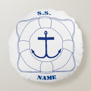 Life Saver/Anchor Pillow (Dark Print)