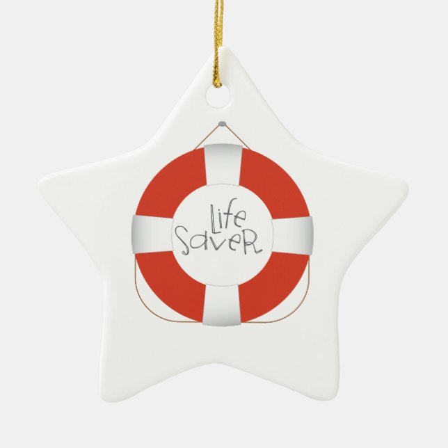Life Saver Ceramic Tree Decoration (Front)