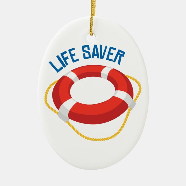 Life Saver Ceramic Tree Decoration (Front)