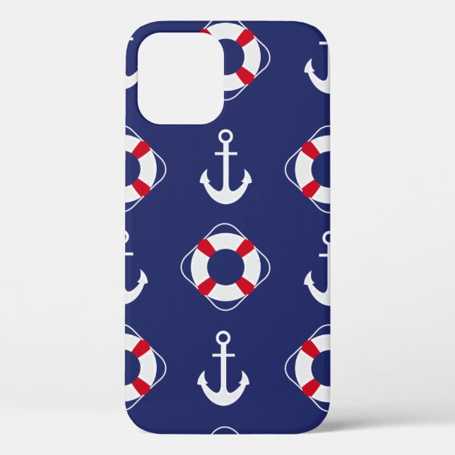 Life Savers & Anchors Nautical Pattern Case-Mate iPhone Case (Back)