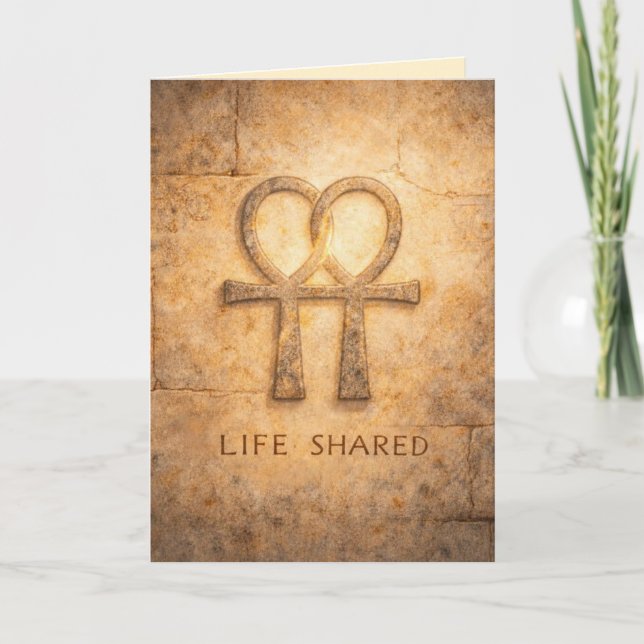 Life Shared Ankh Valentine Egyptian Symbol  Card (Front)
