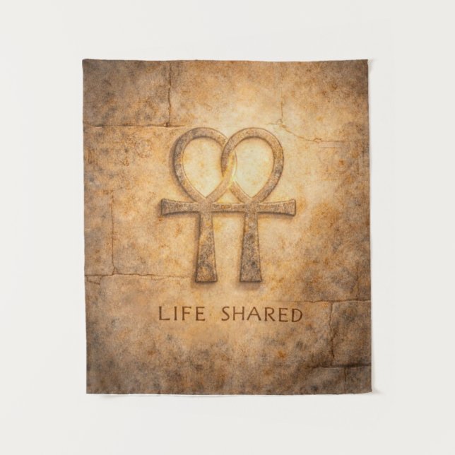 Life Shared Ankh Wall Art Egyptian Valentine Love  Tapestry (Front)