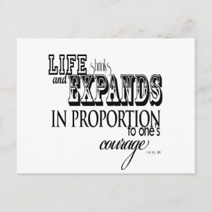 Life shrinks and expands ... Anais Nin Postcard