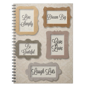 life simple,dream big, be grateful,live love,laugh notebook