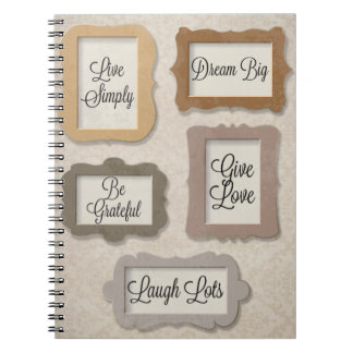life simple,dream big, be grateful,live love,laugh notebook