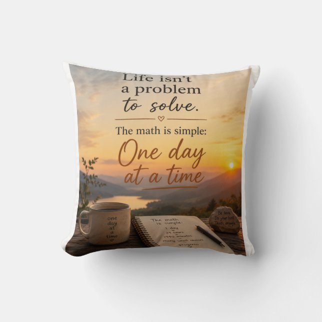 Life simple math 1 day at a time cushion (Front)