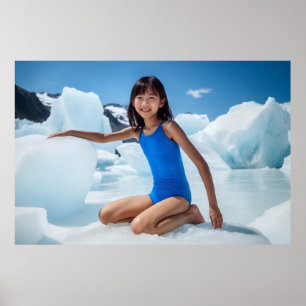 Life-Size AI generated Japanese schoolgirl Poster