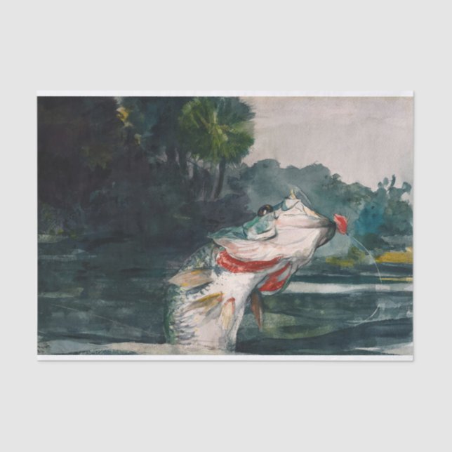 Life-Size Black Bass by Winslow Homer Tissue Paper (Front)