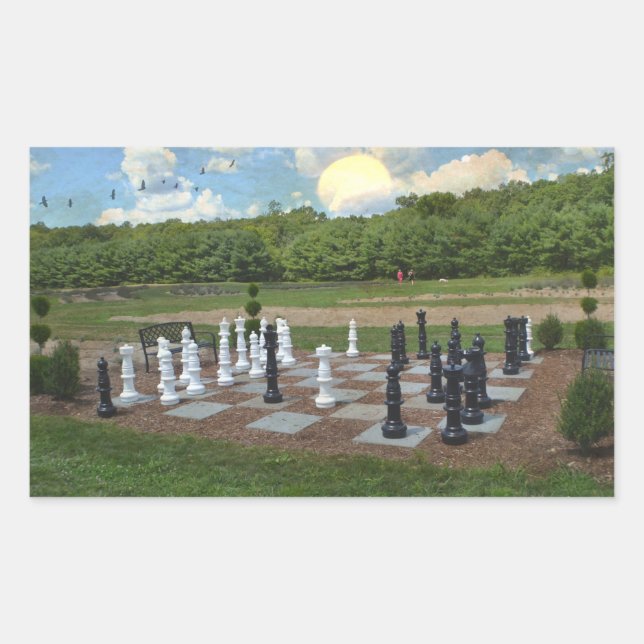 Life Size Chess  Rectangular Sticker (Front)