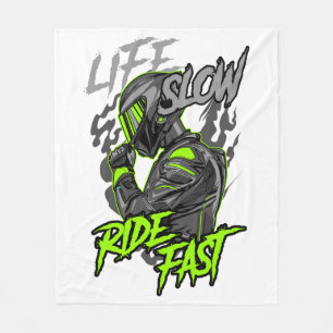 LIFE SLOW RIDE FAST LIFESTYLE FLEECE BLANKET