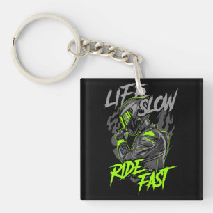 LIFE SLOW RIDE FAST LIFESTYLE  KEY RING