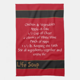 Life Soup Kitchen Towel-Double Stripe Tea Towel