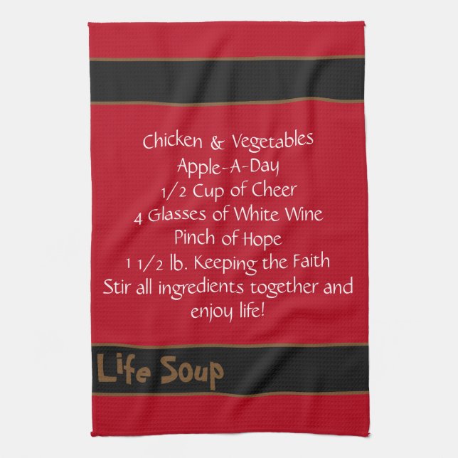 Life Soup Kitchen Towel-Double Stripe Tea Towel (Vertical)
