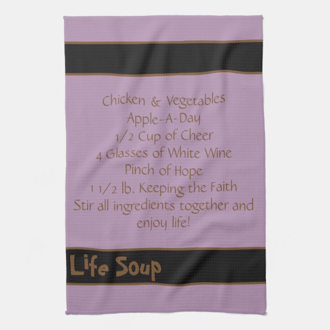 Life Soup Kitchen Towel-Double Stripe Tea Towel (Vertical)