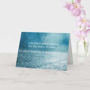 Life Struggles Inspirational Quote Rain Photograph Card