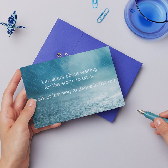 Life Struggles Inspirational Quote Rain Photograph Postcard (Creator Uploaded)