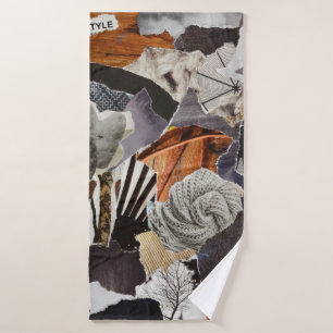 life style Atmosphere color grey, brown, black and Bath Towel