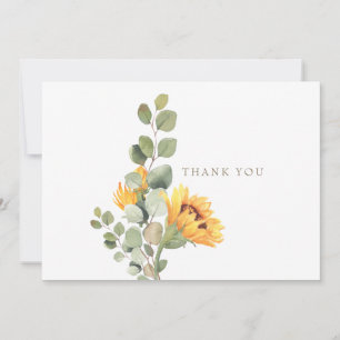 Life Sunflower Foliage Funeral Thank You Card