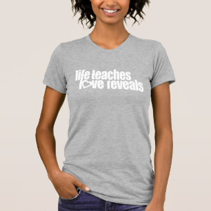 Life teaches love reveals ladies pink slogan top