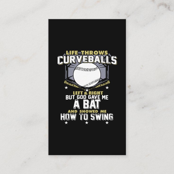 life throws curveballs left and right but god gave business card Zazzle